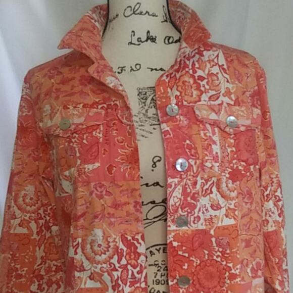 Coldwater Creek Cotton Button Front Blazer Jacket Shell Buttons Petite Small - Picture 11 of 11